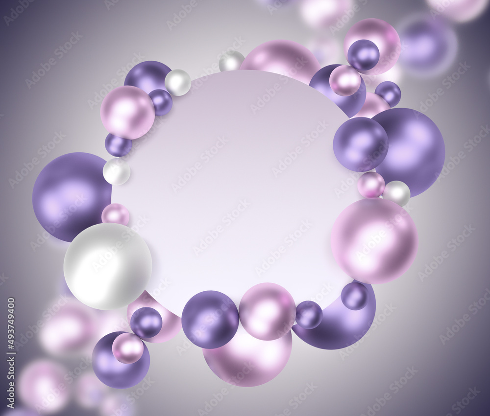 Abstract Bright Background with Pearlescent Balls Abstract Bright Background with Pearlescent Balls