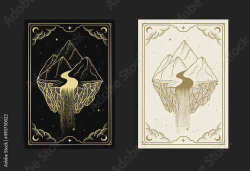 Flying mountains and waterfalls