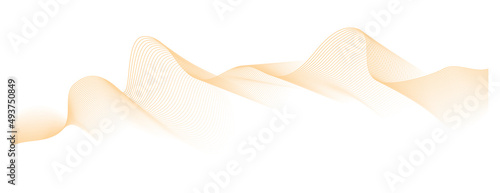 abstract vector yellow wave melody lines on white background	
