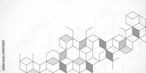 Abstract geometric background with isometric vector blocks, polygon shape pattern