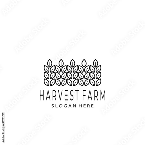 harvest farm logo, agriculture logo vesctor illustration design