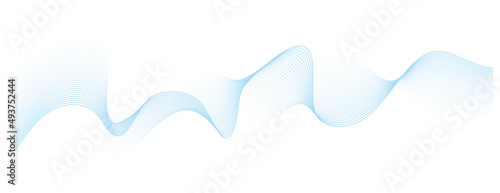 abstract vector blue wave melody lines on white background	
