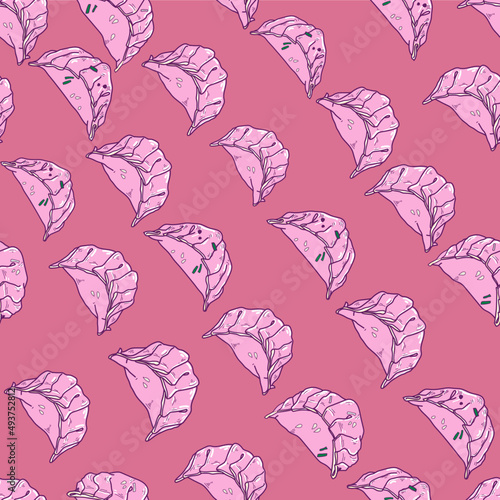 Vector pattern of traditional Japanese dumplings