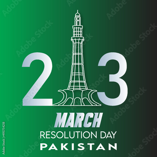 Resolution day Pakistan vector illustration photo