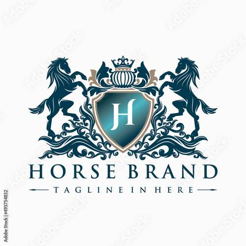 Vintage horse brand illustration logo