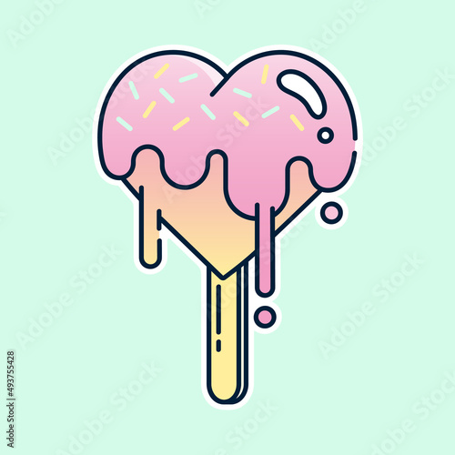 Melting heart popsicle