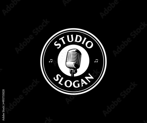 Radio Logo Design. Recording Studio Logo Design Vector.