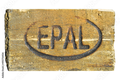 Wood pallet feet used in transport and storage, international logo euro epal pallet photo