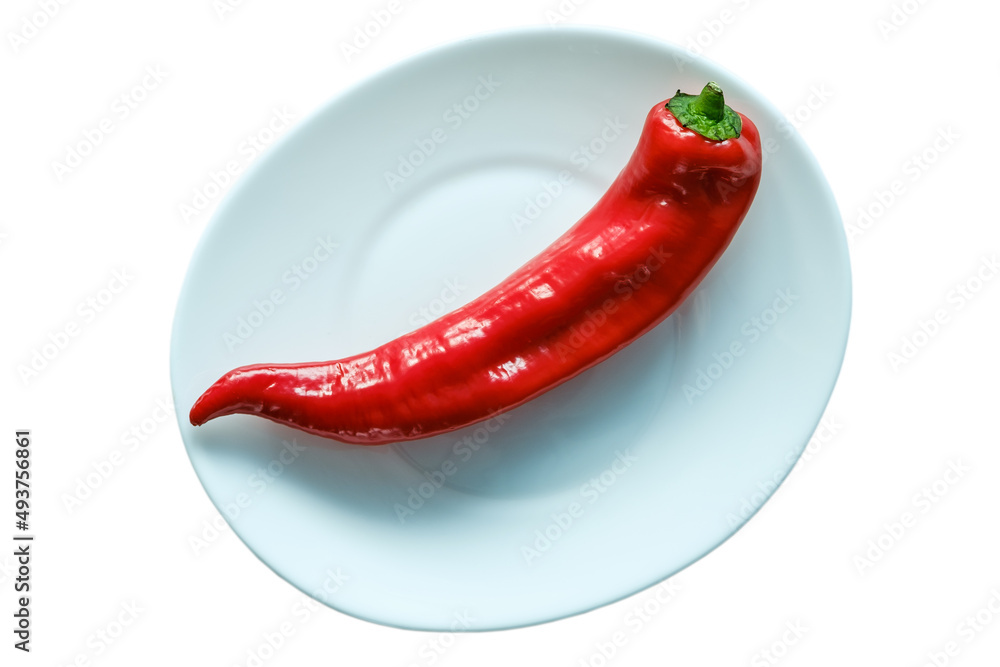 Red pepper on a plate.