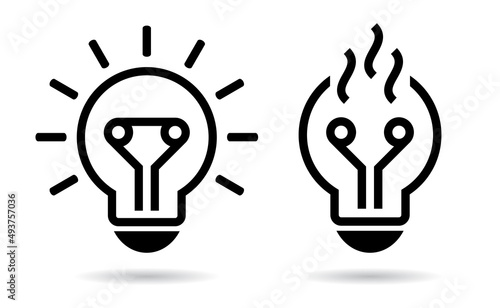 Light bulb vector icon