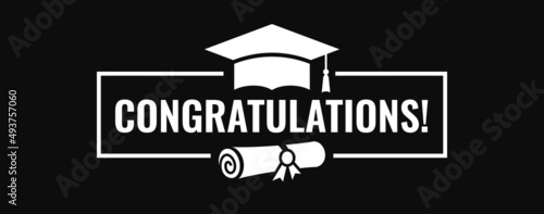 Obraz na płótnie Congratulations vector banner, graduation concept w salonie