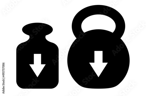 Weight icon, gravity symbol