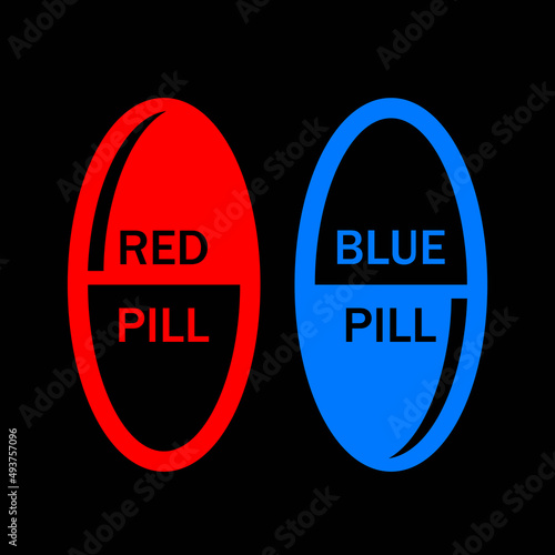 Red and blue pill vector illustration