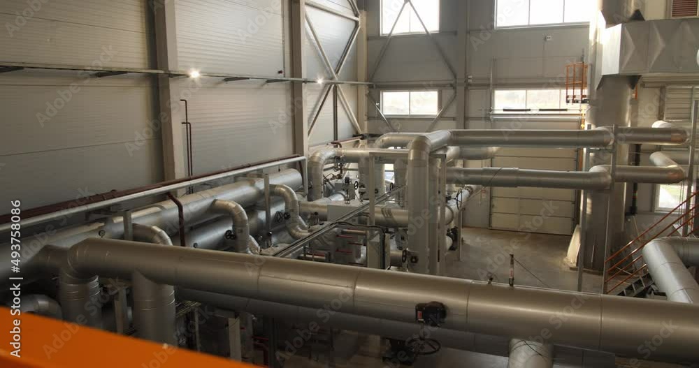 Equipment and piping as found inside of industrial thermal power plant Equipment and piping as found inside of industrial thermal power plant