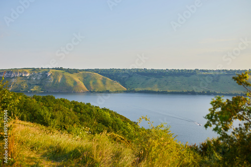 Bakota Bay on Dnister river, Ukraine, Europe. Beauty of nature concept