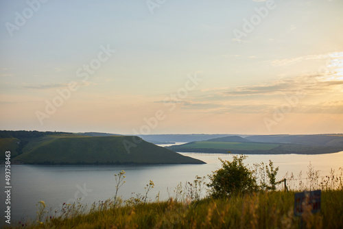 Bakota Bay on Dnister river, Ukraine, Europe. Beauty of nature concept photo
