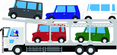 キャリアカーを運転する女性ドライバー