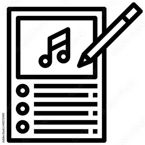 SONGWRITER line icon,linear,outline,graphic,illustration