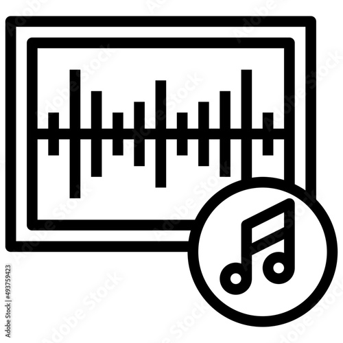SOUND WAVES line icon,linear,,graphic,illustration © แป้ง มัณธนา