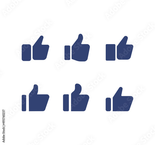 Thumbs up line icon set