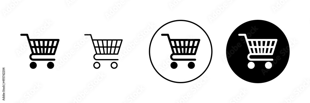 Shopping icons set. Shopping cart sign and symbol. Trolley icon Shopping icons set. Shopping cart sign and symbol. Trolley icon
