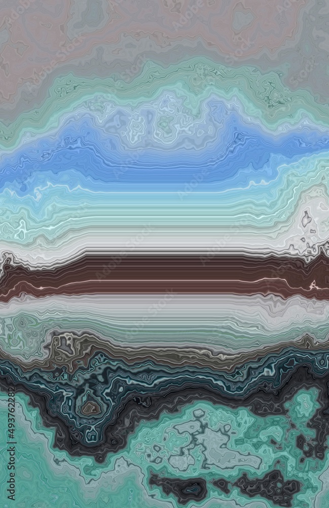 dark brown pale blue and green coloured horizontal striped pattern in art deco combination shape and design dark brown pale blue and green coloured horizontal striped pattern in art deco combination shape and design
