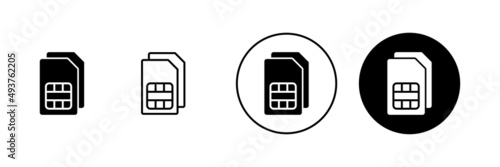Sim card icons set. dual sim card sign and symbol