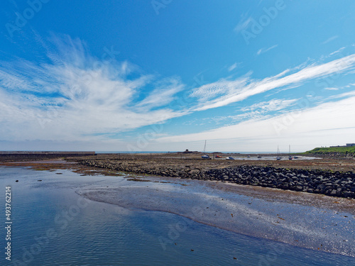 The Old Inner Seahouses Harbour separated from the main Harbour channel by Rocks and Mudbanks  with Yachts and Pleasure Craft moored in the basin