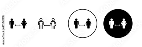 Social distancings set. social distance sign and symbol. self quarantine sign