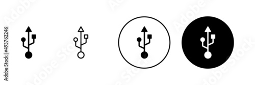 Usb icons set. Flash disk sign and symbol. flash drive sign.