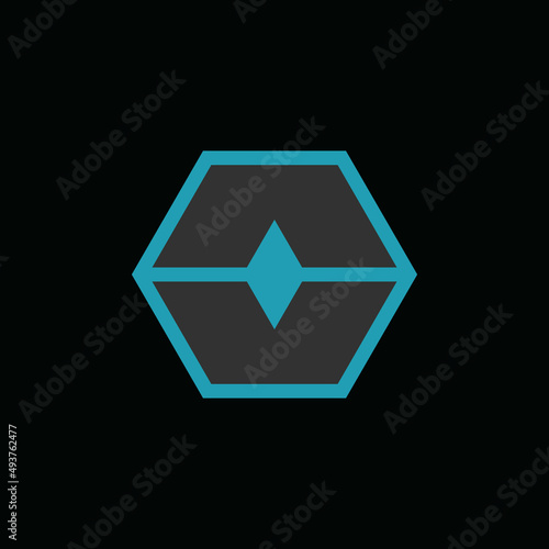 Modern letter A and V logo with negative space style of sliced hexagon shape. Simple logotype initial design for personal and company branding. EPS8