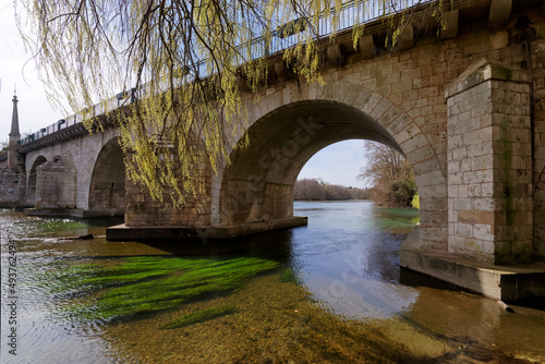 Saint-Nicolas bridge on the Loiret river bank near Orleans city