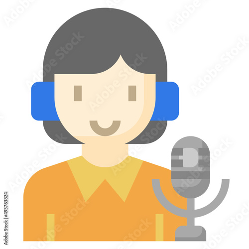 broadcaster flat icon,linear,outline,graphic,illustration