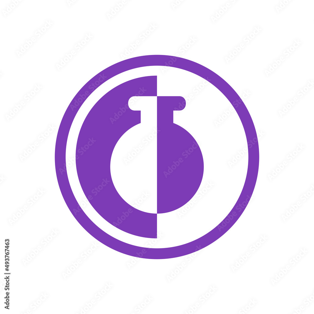 Lab science logo template, laboratory icon design, simple pictorial logo Lab science logo template, laboratory icon design, simple pictorial logo