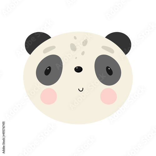 Cute Panda in cartoon style. Vector illustration. For kids stuff  card  posters  banners  children books  printing on the pack  printing on clothes  fabric  wallpaper  textile or dishes.