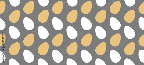 Easter eggs pattern background. Vector seamless pattern with decorative eggs for the site, printing on fabric, gift wrapping and wallpaper. Easter.