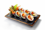 Futomaki sushi rolls - japanese food style, isolated on white background