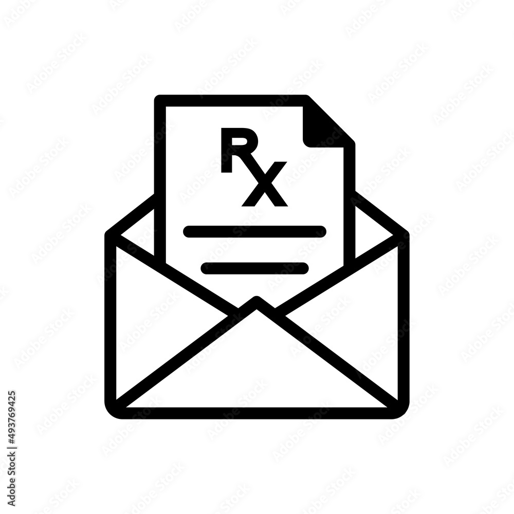 Prescription related vector icon.
