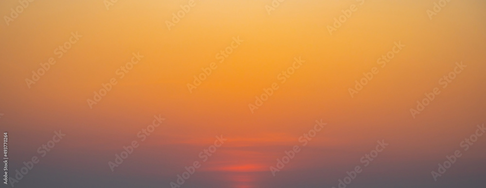 Panorama Colorful Gradation of shades sunset background with soft focus.
