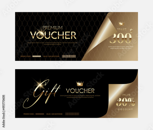 Luxury voucher and vip coupon backgrounds