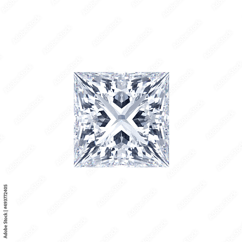 princess cut diamond single 3d render princess cut diamond single 3d render