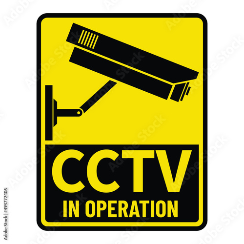 CCTV camera signs working vector illustration.
