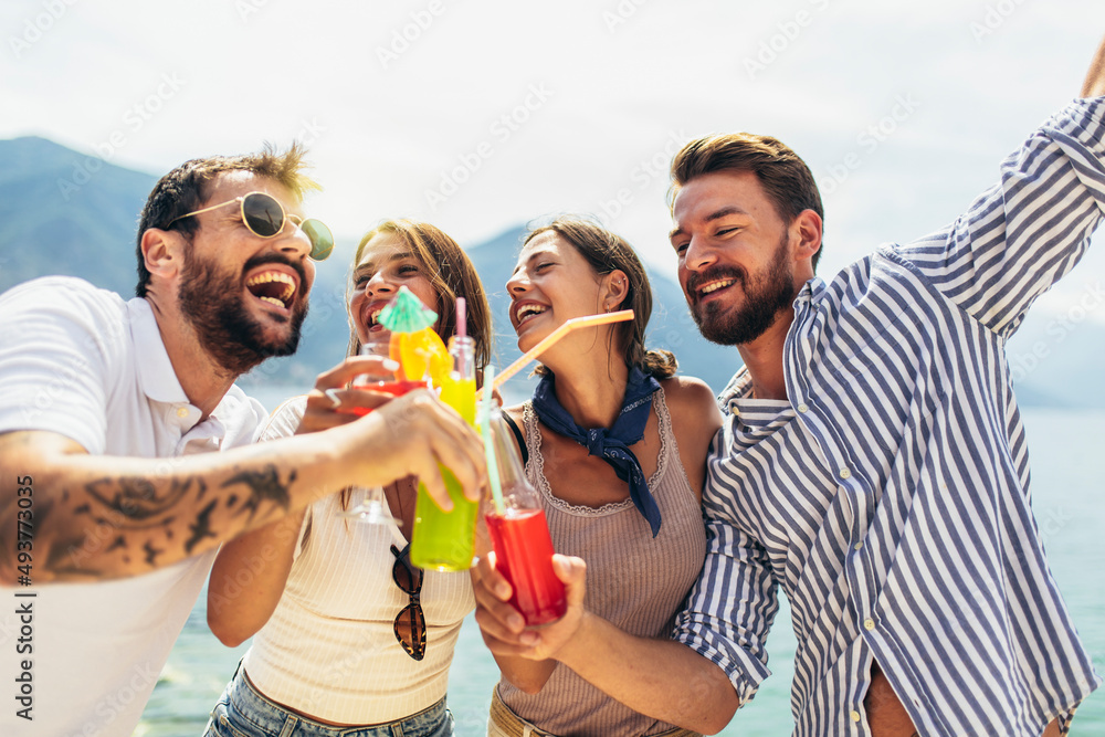 Young people having fun in summer vacation - Travel, friendship, holidays and youth lifestyle concept Young people having fun in summer vacation - Travel, friendship, holidays and youth lifestyle concept