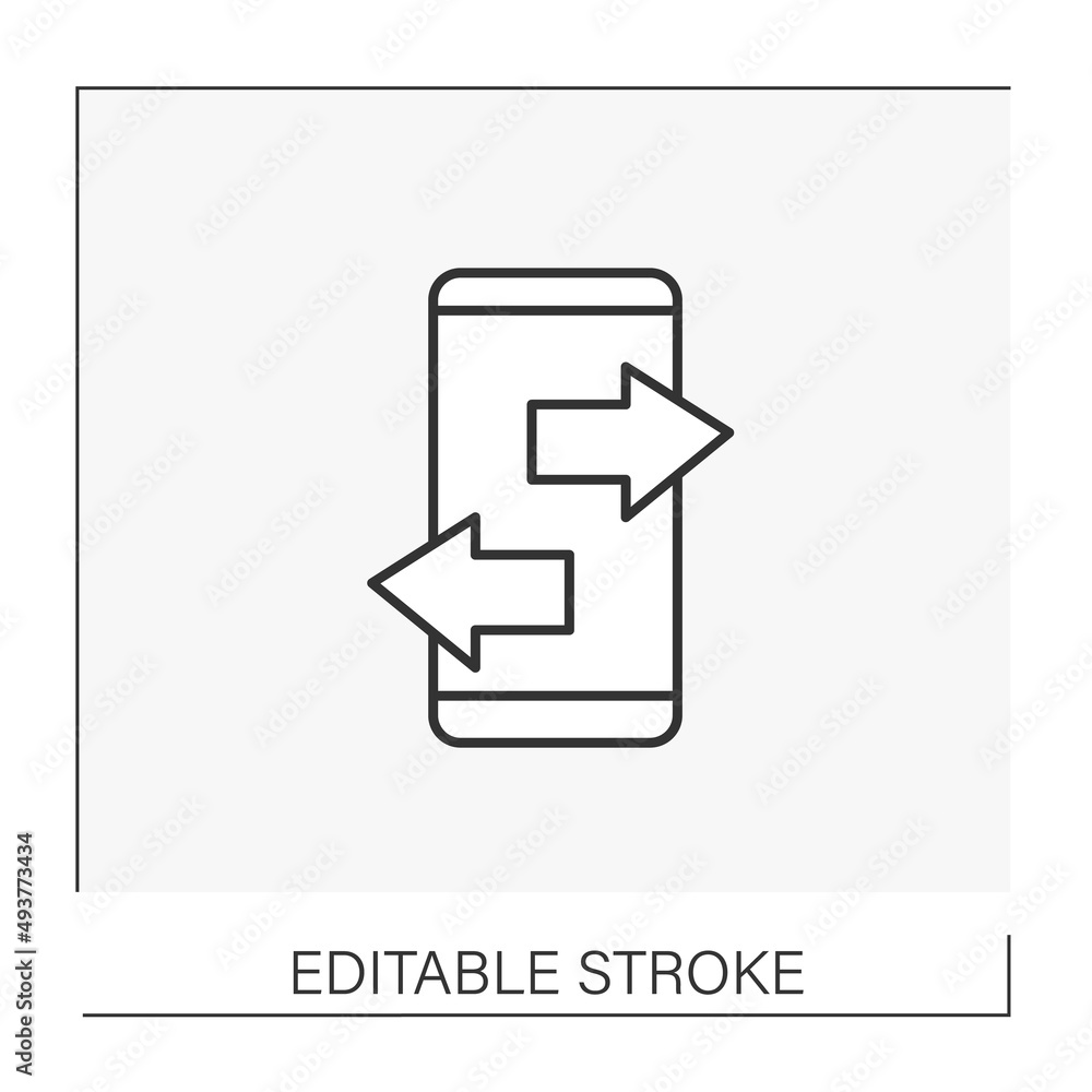 Smartphone line icon. Exchange information. Free access. Web service concept. Isolated vector illustration. Editable stroke Smartphone line icon. Exchange information. Free access. Web service concept. Isolated vector illustration. Editable stroke