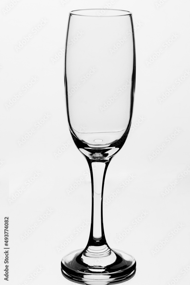Empty glass of champagne in white background Empty glass of champagne in white background