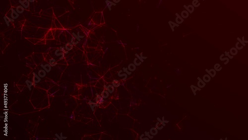 Digital Plexus background.Data technology and scientific illustration. Moving dots and lines network connection structures. 3d rendering. 4K