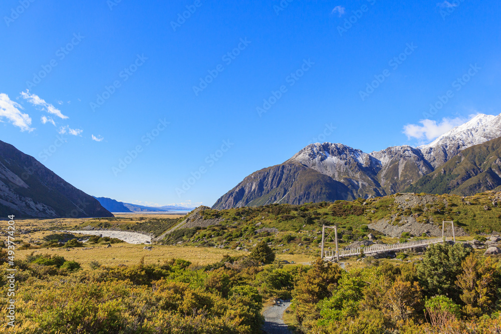 Hooker Valley Track  Hiking Landscape New Zealand