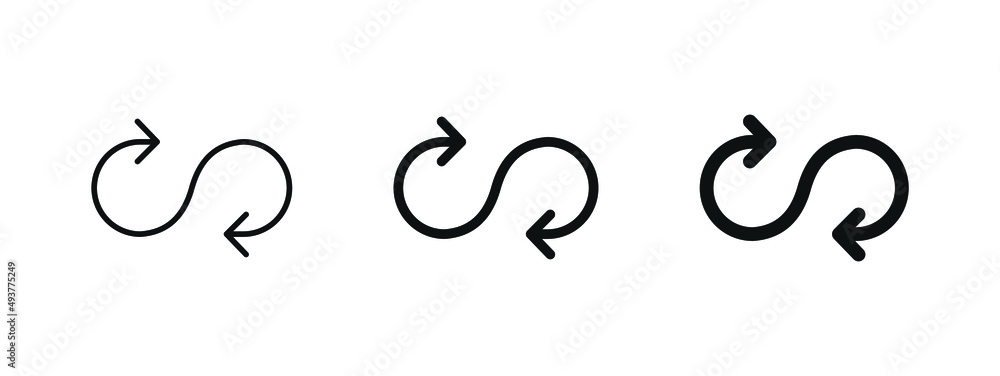 Fototapeta premium arrow infinity icon . arrows, loop, infinite, endless, eternity symbols unlimited icons 