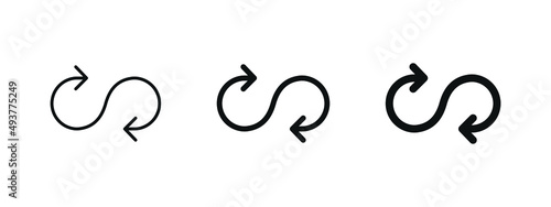 arrow infinity icon . arrows, loop, infinite, endless, eternity symbols unlimited icons	
