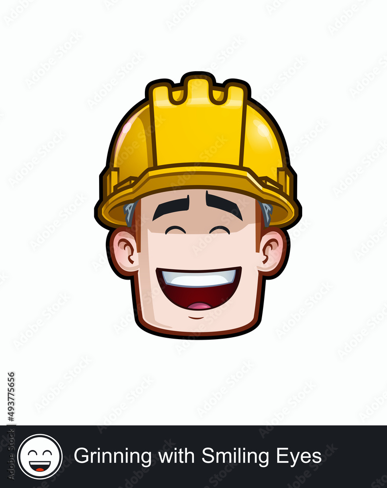 Construction Worker - Expressions - Positive n Smiling - Grinning with Smiling Eyes Construction Worker - Expressions - Positive n Smiling - Grinning with Smiling Eyes